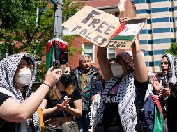 La protesta ha sido organizada por diferentes grupos, incluido el Movimiento de la Juventud Palestina y la organización de izquierdas 'Codepink'. Xinhua/ L. Jie.